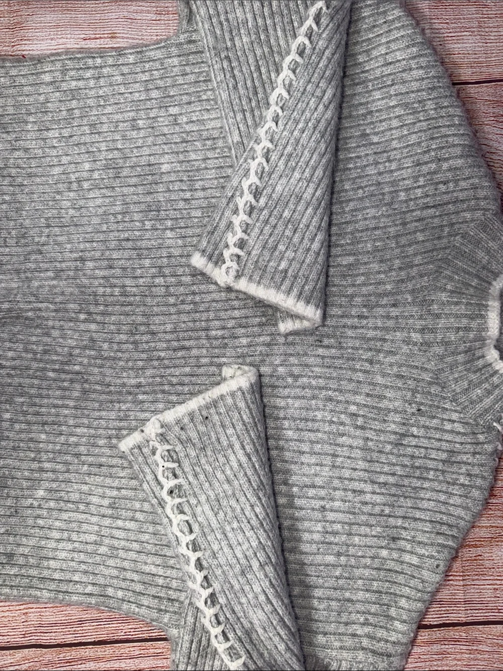 Halogen Women’s Medium Gray Rib Knit Sweater Crewneck Soft Casual Pullover